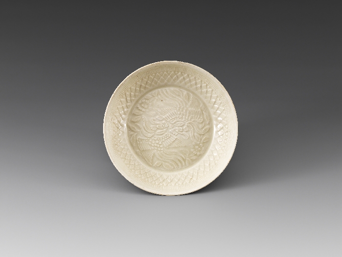 백자 인화 쌍봉 무늬 접시 이미지 2 보기