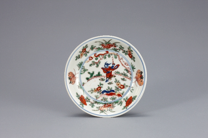 오채 인물 꽃 나비무늬 반 이미지 1 보기