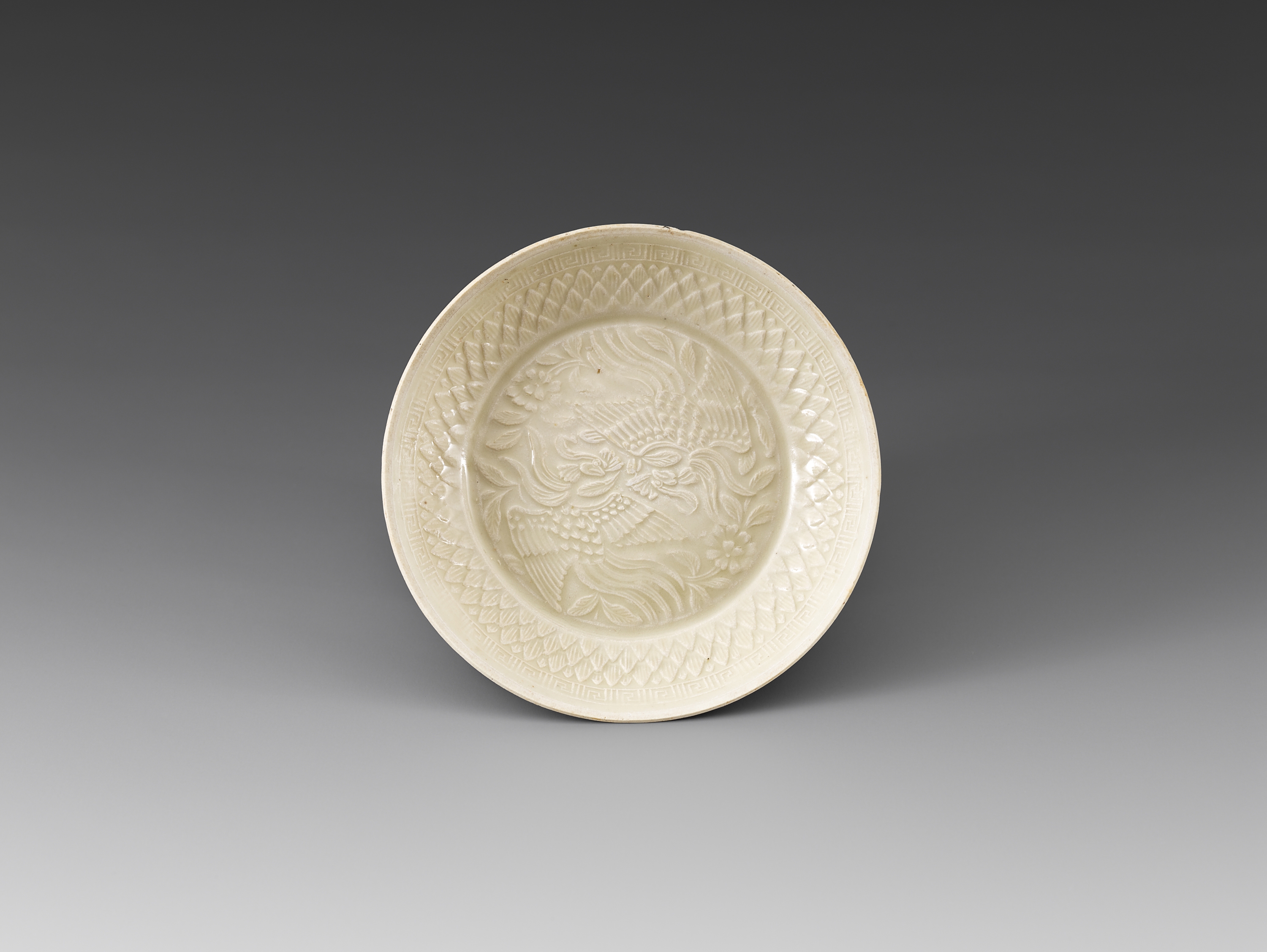 백자 인화 쌍봉 무늬 접시 이미지 2