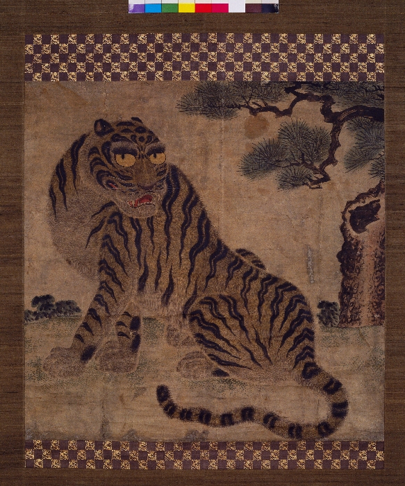 Tiger under Pine Tree | Collection Database::NATIONAL MUSEUM OF KOREA